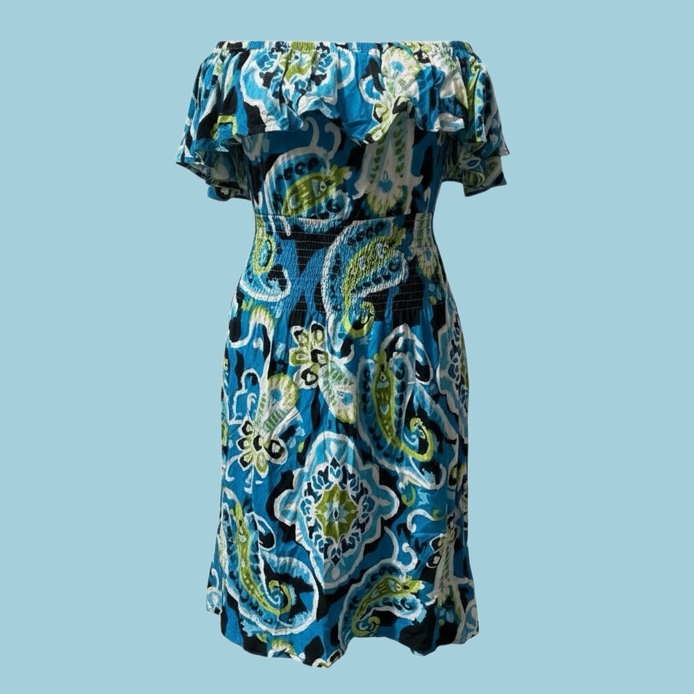 Wet Paisley Strapless Dress
